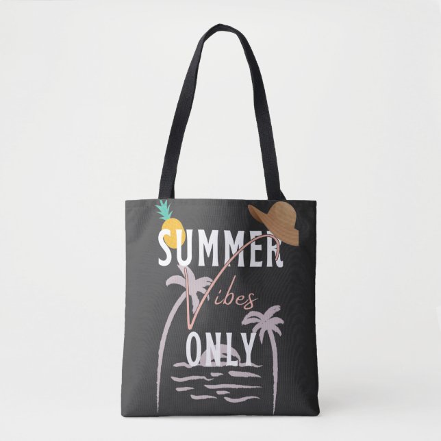 Cute Summer Vibes Only Beach Tote Bag (Front)