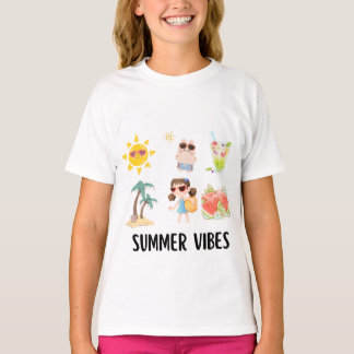 cute summer vibes shirt for kids.