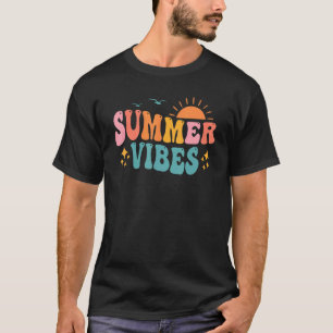 Cute Summer Vibes Sunset Hawaii Beach Summer Vacat T-Shirt