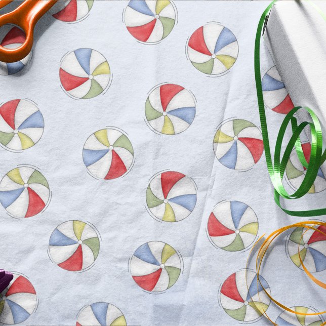 Cute Summer Watercolor Beach Pattern Tissue Paper (Creator Uploaded)