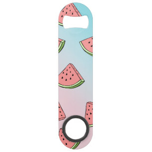 Cute summer watermelon pattern pastel pink & blue bar key