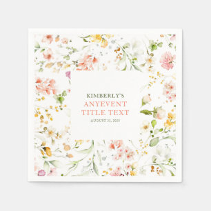 Cute Summer Wildflowers Any Event Napkin