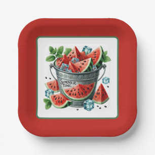 Cute summertime watermelon party paper plate
