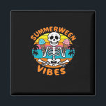 Cute Summerween Vibes Skeleton IceCream Summer Vac Magnet<br><div class="desc">Skeleton   ice cream   vacation = the perfect Summerween combo. Sweet,  spooky,  and effortlessly fun.</div>