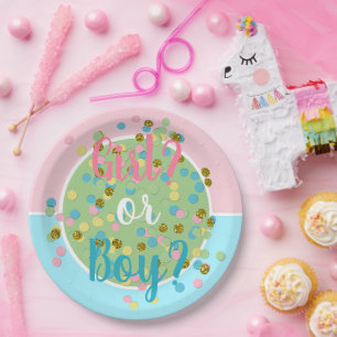 Cute Summery Fun Colourful Confetti Dots Paper Plate