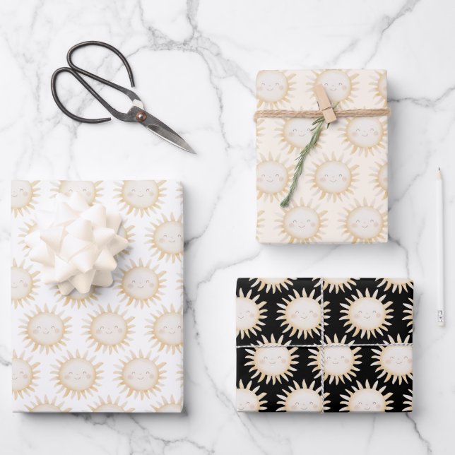 Cute Sun background Wrapping Paper Sheet (Front)