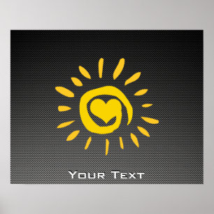 Cute Sun; Faux Carbon Fibre Poster