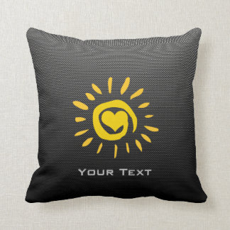 Cute Sun; Faux Carbon Fibre Throw Pillow