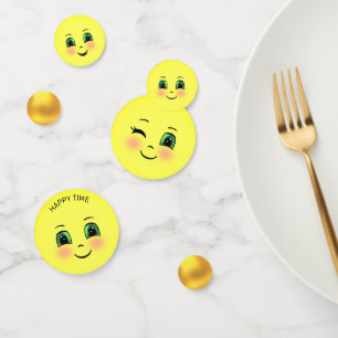 Cute Sun Happy Face Emojis Confetti