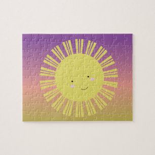 Cute Sun Kids Rainbow Gradient Jigsaw Puzzle