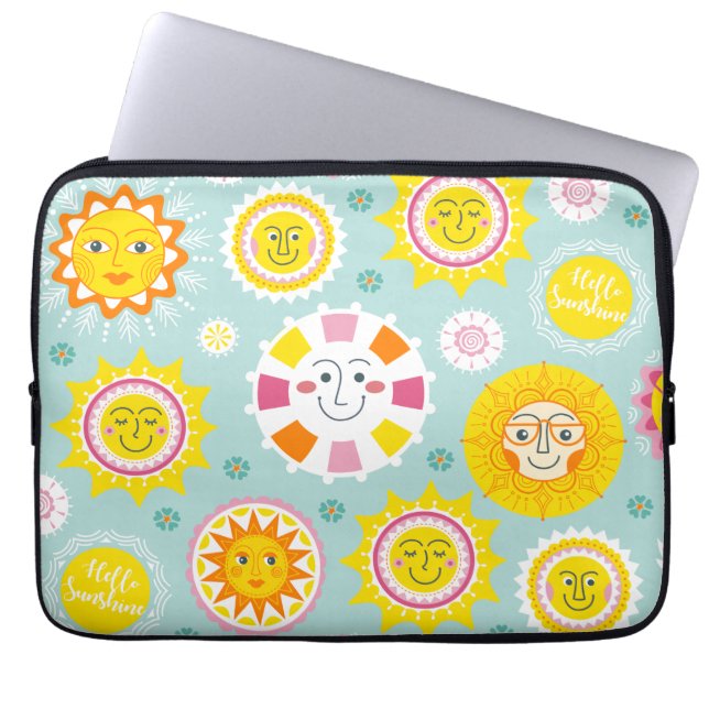 Cute Sun Pattern Laptop Sleeve (Front)