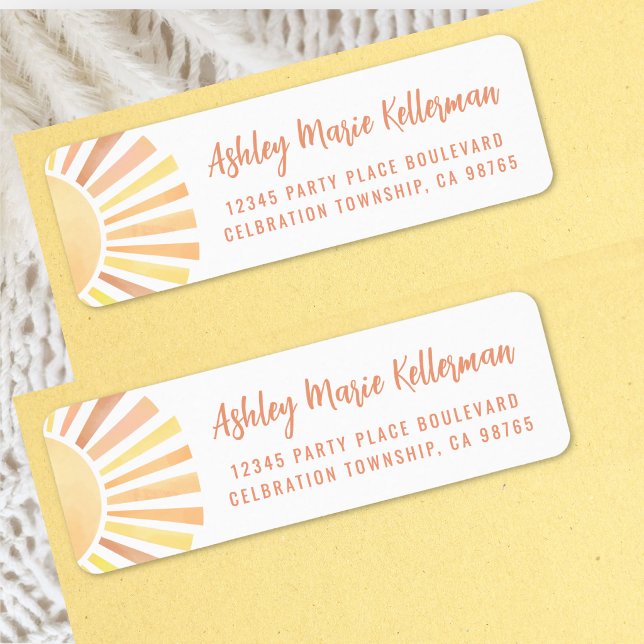 Cute Sun Return Address (Cute Sun Return Address Label 
)