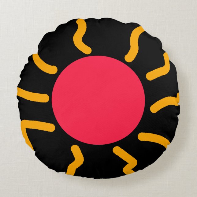 Cute sun round pillow (Front)