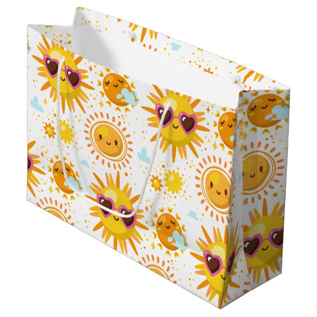 Cute Sun Sunshine Large Gift Bag (Front Angled)