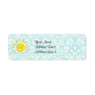 Cute Sun; Teal Damask