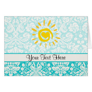 Cute Sun; Teal Damask