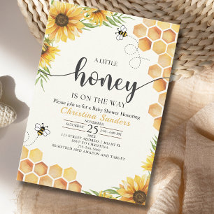 Cute Sunflower Bee Baby Shower Invitation