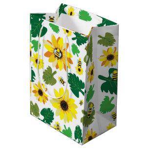 Cute Sunflower Bee Medium Gift Bag