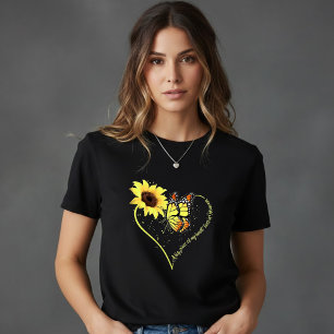 Cute Sunflower Butterfly Heart Tri-Blend Shirt