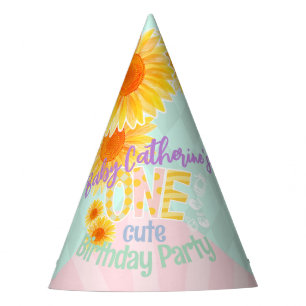 Cute Sunflower First Birthday  Party Hat