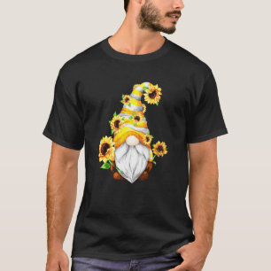 Cute Sunflower Gnome For Gardener Grandpa With Hip T-Shirt