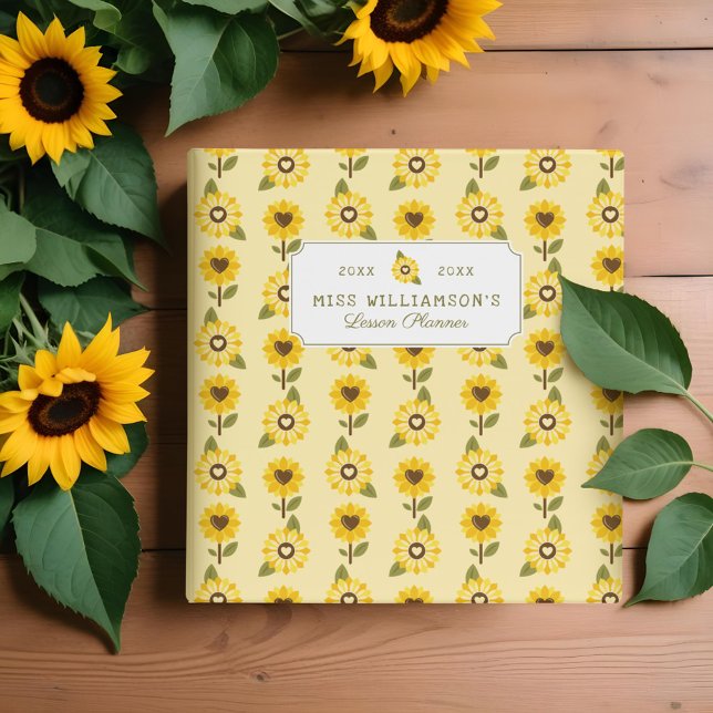 Cute Sunflower Pattern School Teacher's Planner Binder (Cute Sunflower Pattern School Teacher's Planner 3 Ring Binder)