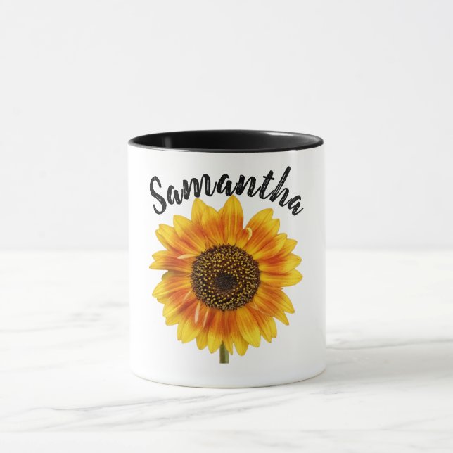 Cute Sunflower Personalized Mug (Center)