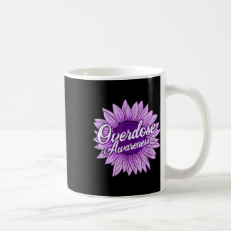 Cute Sunflower Purple Ribbon Opioid Overdose Aware Coffee Mug