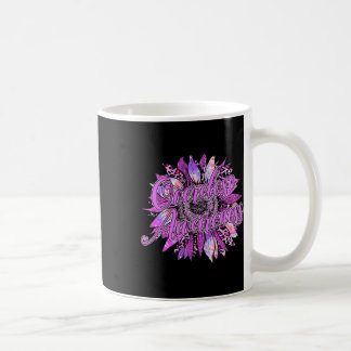 Cute Sunflower Purple Ribbon Opioid Overdose Aware Coffee Mug