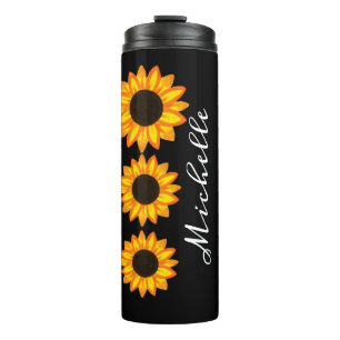 Cute Sunflower Script Personalized Thermal Tumbler