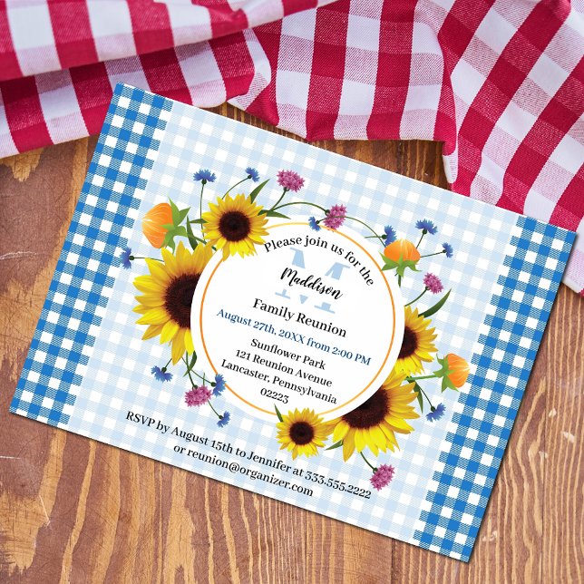 Cute, sunflower themed  family reunion design invitation (Creator Uploaded)