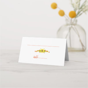 Cute Sunflower Wedding Place Card