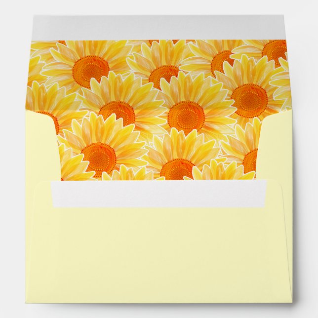 Cute Sunflower Yellow Envelope (Back (Bottom))
