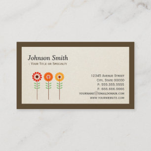 Cute Sunflowers - Modern Stylish Business Card