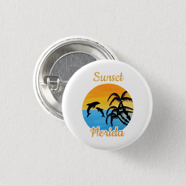 Cute Sunset in Florida  1 Inch Round Button (Front & Back)