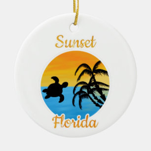 Cute Sunset in Florida    Ceramic Ornament