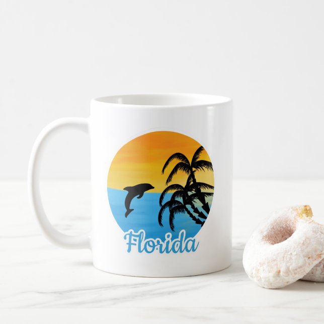 Cute Sunset in Florida Coffee Mug (With Donut)