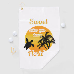 Cute Sunset in Florida Golf Towel