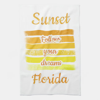 Cute Sunset in Florida Kitchen Towel