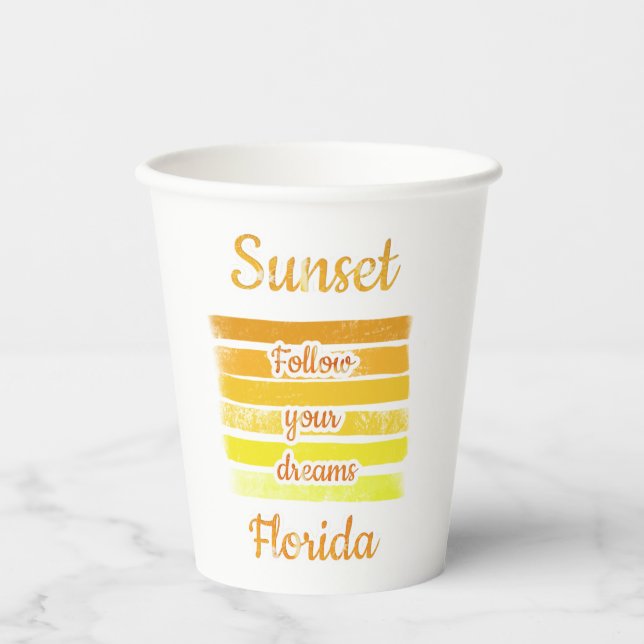Cute Sunset in Florida  Paper Cups (Front)