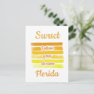 Cute Sunset in Florida Postcard