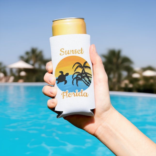 Cute Sunset in Florida    Seltzer Can Cooler (In Situ Pool)