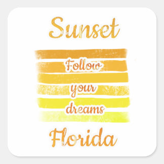 Cute Sunset in Florida Square Sticker