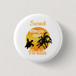 Cute Sunset in Florida T-Shirt 1 Inch Round Button