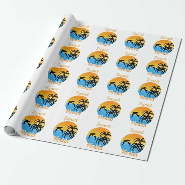 Cute Sunset in Florida  Wrapping Paper (Unrolled)