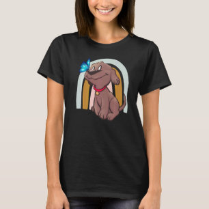 Cute Sunset Women's graphic Butterfly Dog Mom Cute T-Shirt