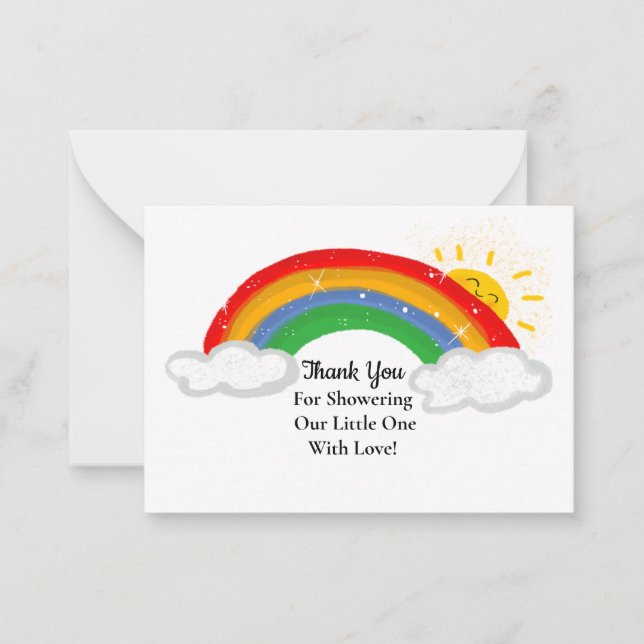 Cute Sunshine Rainbow Thank You Card (Front)
