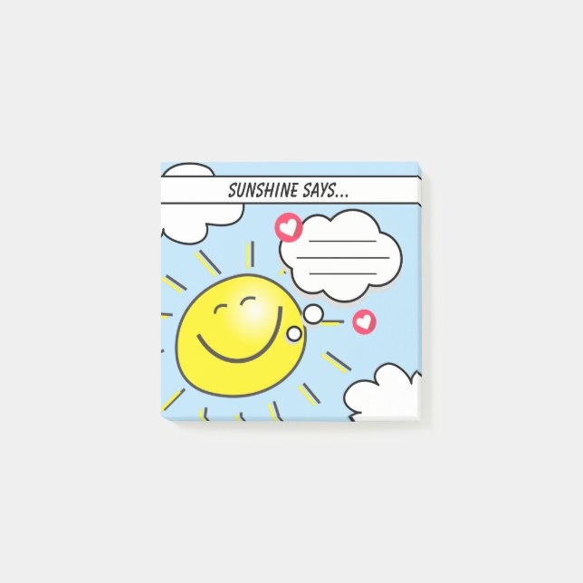 Cute Sunshine Says Fill In The Blank Kids Reward  Post-it Notes (Front)