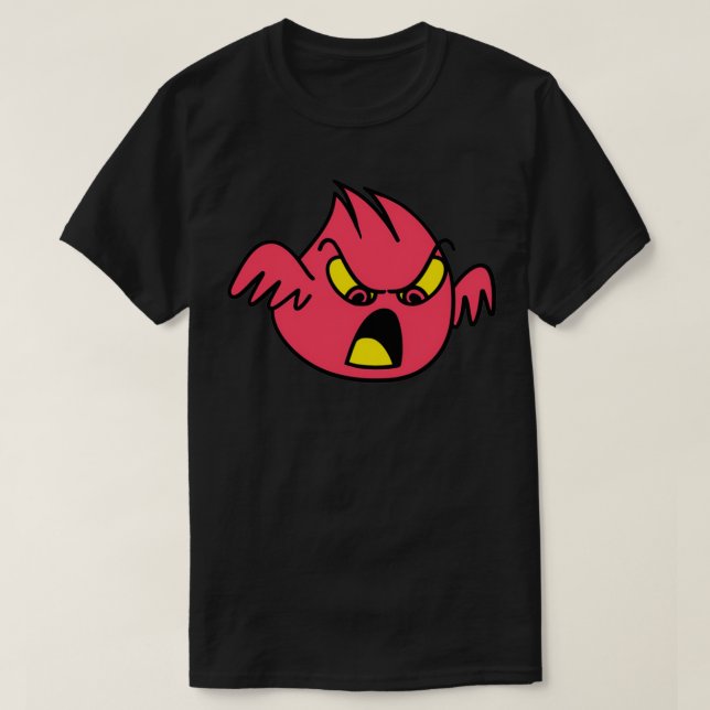 Cute Super Angry Red Evil Monster With Wings 2 T-Shirt (Design Front)