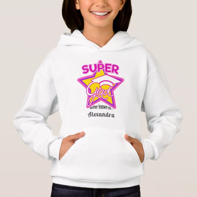 Cute Super Grad Pink - Personalize Name and Year (Front)
